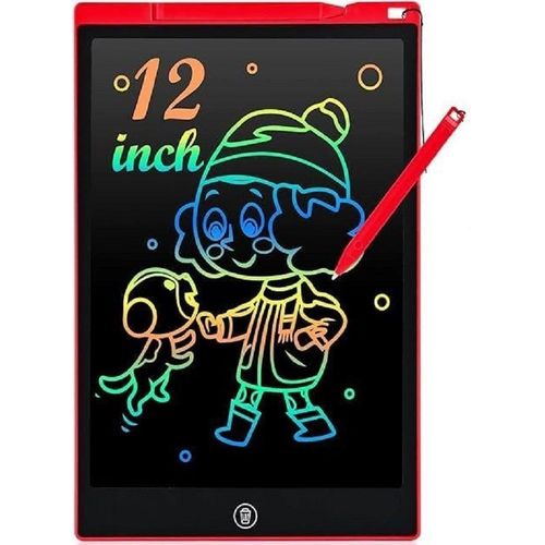 12 Inch LCD Writing Tablet for Kids, Colorful Doodle Board Drawing Pad for Kids, Electronic Drawing Board Erasable & Reusable, LCD Drawing Tablet for Kids Toddler Toys Gifts - Red
