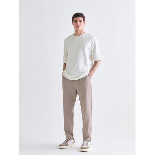 Relaxed Fit Twill Men's Trousers