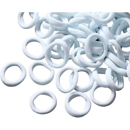 42Pcs Seamless Mini Hair Ties Elastic Hair Bands Ponytail Holders for Kids Baby Girls White Color