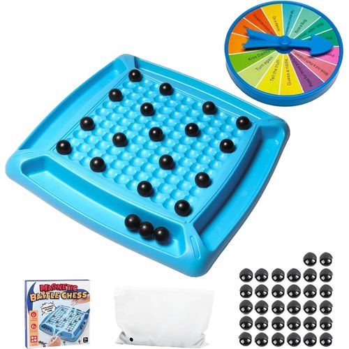 Board Games with Punishment Wheel Game, Magnetic Chess Game, 32 Magnets, Hardened Material Chess Board Base, Magnetic Chess Game, Family Gathering Games