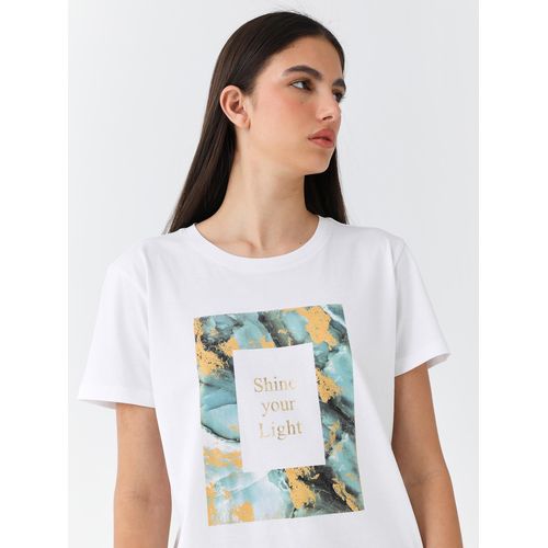 Crew Neck Printed Short Sleeve Women's T-Shirt