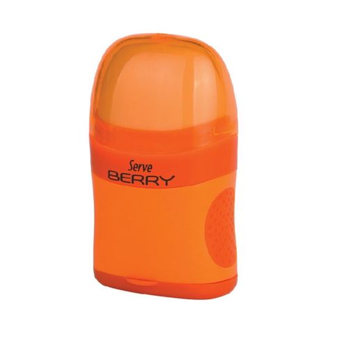 Berry - Fluo Colours Eraser & Sharpener - Orange