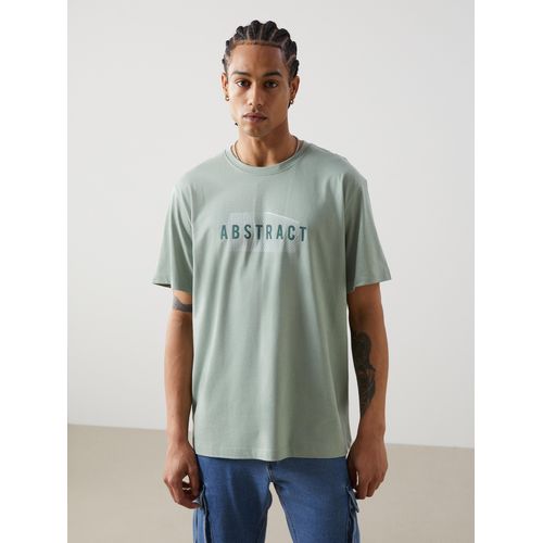 Crew Neck Short Sleeve Printed Combed Cotton Men's T-Shirt