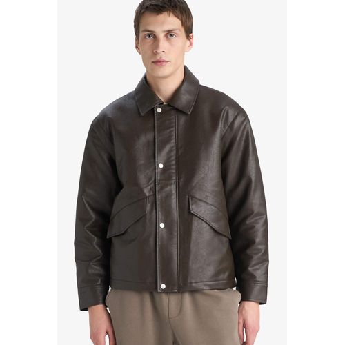 Waterproof Zippered Faux Leather Jacket