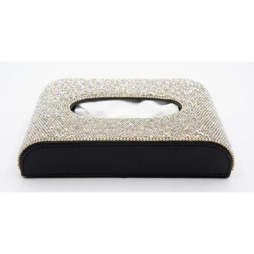Luxury Crystal Tissue Box Cover – Elegant Rhinestone Tissue Holder for Home, Car & Office Silver color