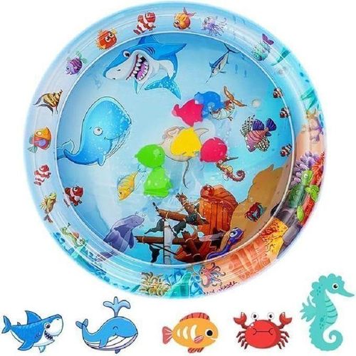 Inflatable Water Play Mat for Infants and Toddlers – Sensory Tummy Time Activity Center with Floating Underwater Marine Life Characters – Leak-Proof, Durable, and Educational Development Toy for Early Motor Skills