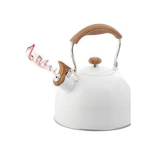 Stainless Steel Kettle with Wooden Handle – Modern Design with a Natural Touch Enjoy the perfect blend of style and function with this high-quality stainless steel kettle, featuring a rust white