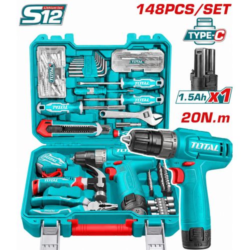 12V Cordless Drill & 148-Piece Tool Kit