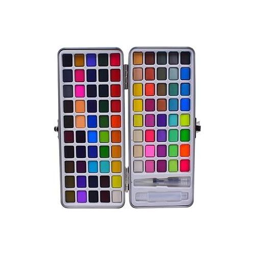 Watercolor Paint Set, 90 Colors with 1 Water Brush Pen and 1 Paint Brush – Multicolor