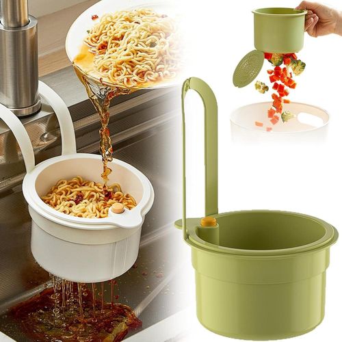 Kitchen Sink Strainer Basket – Hanging Basket with Quick-Empty Mechanism & Self-Cleaning Design. Corner Strainer to Catch Food Scraps & Protect Drains. Say Goodbye to Clogged Sinks – A Smart 2-in-1 Strainer and Organizer.
