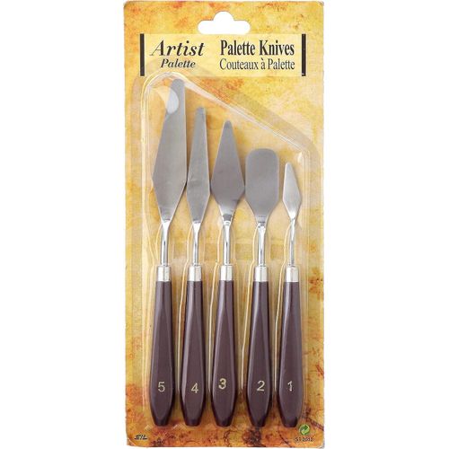 Other 5pcs Stainless Steel Palette Knife Mixed Scraper Set Spatula Knives for Artist Oil Painting