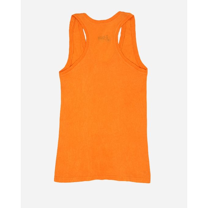 Compact Packed Set Of 2 Sleeveless Solid Tank Top - Orange & Gren
