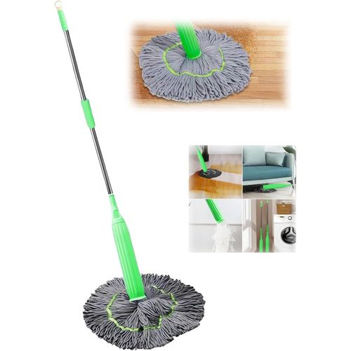 Easy Press Spin Mop with Microfiber Pad – Self-Wringing Floor Cleaner for Kitchen, Bathroom & Living Room, Suitable for Tile, Granite & Wood Floors