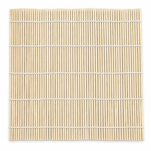 Bamboo Sushi Rolling Mat 13 x 12 cm, Natural Bamboo Sushi Maker Mat with Cotton String, Reusable Makisu Rolling Tool for Homemade Sushi Rolls, Rice Rolls and Kitchen Food Preparation