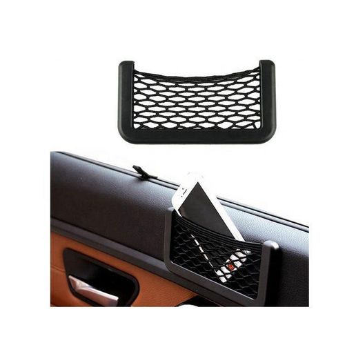 Sticky Car Seat Side Back Pocket Storage Organizer Resilient Bag Phone Holder Black
