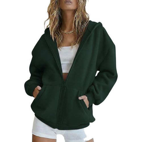 Zipper Hooded Sweatshirt Jacket