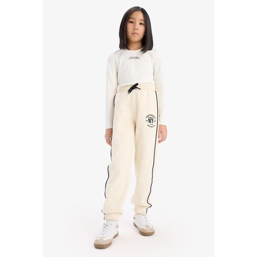 Elastic Waist Printed Cotton Jogger Sweatpants Girls'
