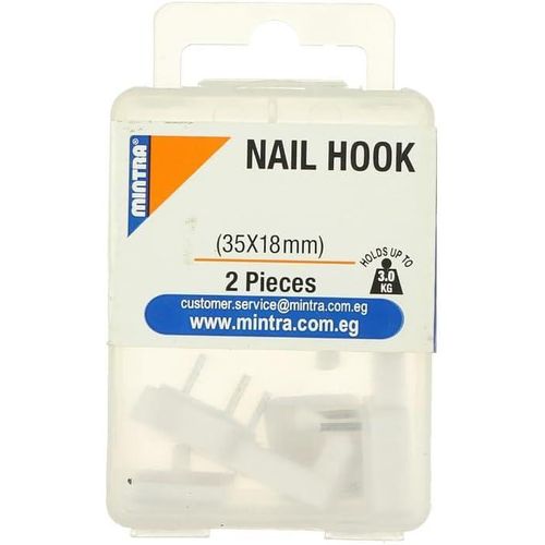 Mintra 94068 Adhesive Hanging Nails 2 Pieces - White