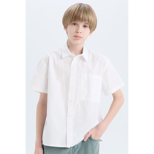 100% Cotton Oversize Wide Fit Polo Neck Parachute Short Sleeve Shirt Boys'
