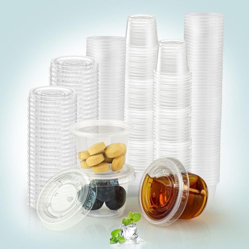 240 transparent plastic bags for tap containers, 1 oz portion recipients, ideal for containers, ensalada cups, gelatin cups