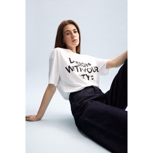 100% Cotton Oversize Crew Neck Printed Casual Short Sleeve T-Shirt