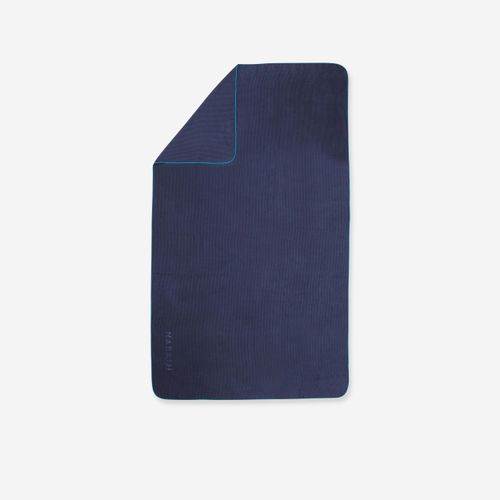 Ribbed microfibre bath towel, size XL 110 x 175cm dark blue