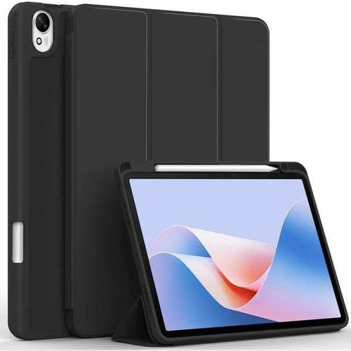 Shockproof Tablet Case Compatible With Huawei MatePad SE 11 Inch 2024,AGS6-W00 AGS6-W09 Slim Trifold PU Shockproof Case With Pencil Holder (Black)