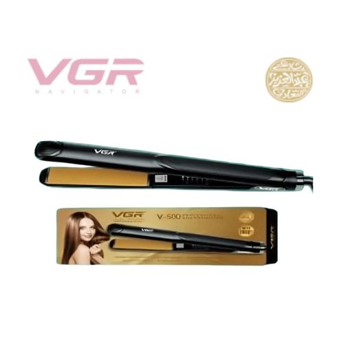 V-500 Professional Hair Straightener - Heat Resistant Ceramic up to 1080°C, 5 Digital Settings, Curling Iron, Uniform Heat Technology, Black