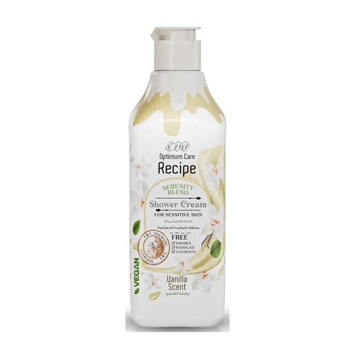 Recipe Shower Cream For Sensitive Skin Vanilla Scent 370 ml