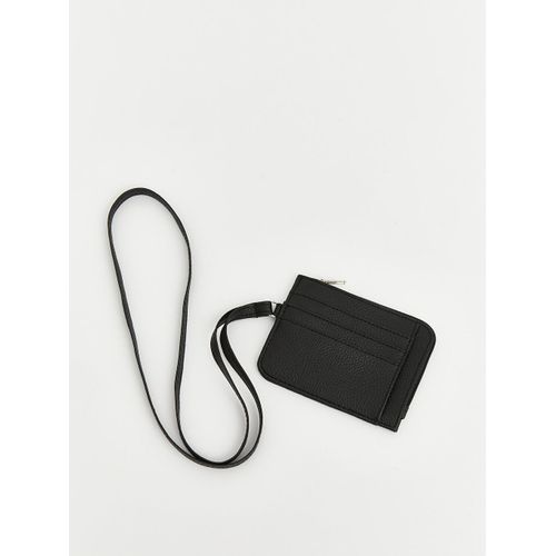 Faux Leather Neck Strap Boy's Wallet