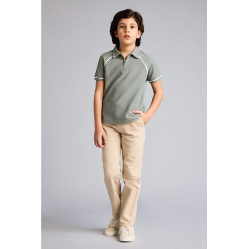 Boy Regular Fit Straight Leg Gabardine Trousers
