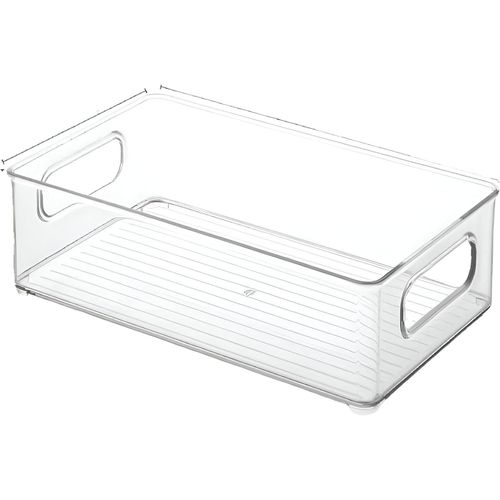 Refrigerator Organizer - Clear Acrylic Stackable Storage Bins with Handles for Kitchen Freezer and Pantry to Keep Fruits Vegetables and Food Items Well Ordered