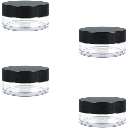 Empty Sample Pots, 4 Pcs Empty Plastic Cosmetic Jars, Clear Travel Cosmetic Container, Mini Cosmetic Containers, for Face Creams, Sample, Make-Up
