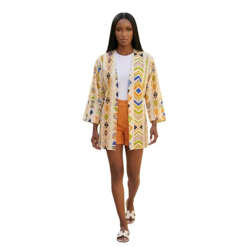 Women’s Viscose Kimono with Modern Aztec Print