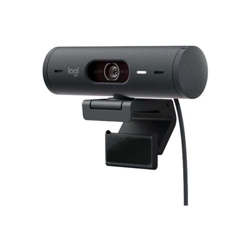 Logitech Brio 500 Full HD Webcam with Auto Light Correction, Show Mode, Dual Noise Reduction Mics, Privacy Cover, Works Microsoft Teams, Google Meet, Zoom, USB-C Cable Black