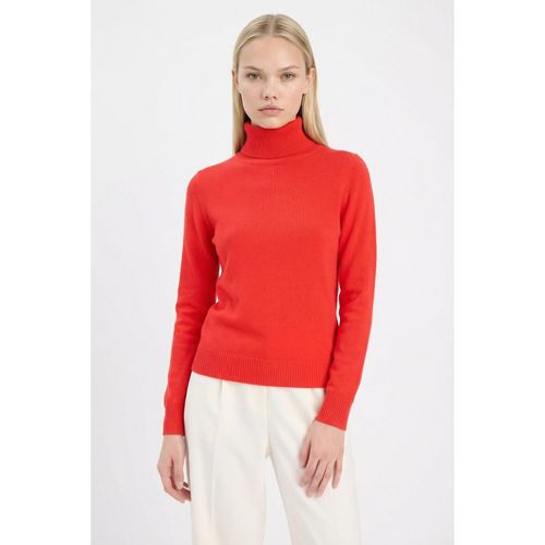 Soft Textured Turtleneck Basic Knit Sweater