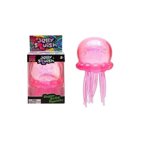 Schylling NeeDoh Jellyfish Jelly Squish Squeeze Toy with Super Solid Squish(Pink)