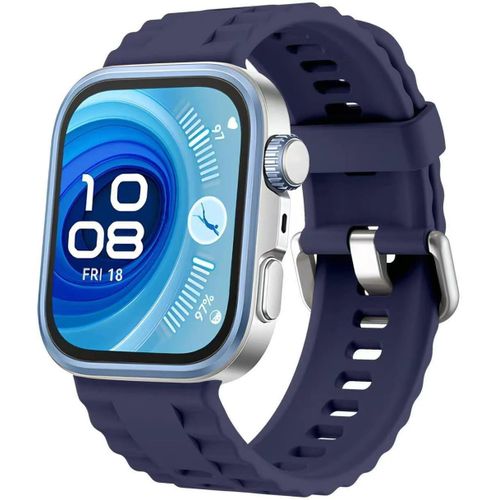 ECO Official Wave Silicone Bracelet for Huawei Watch Fit 3/Watch Fit 4 Pro/Fit 4 Strap, Soft Silicone Sport Replacement Strap for Women/Men, Adjustable Waterproof Sports Band (Blue)