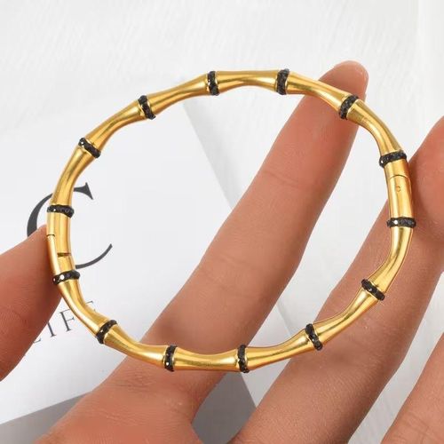 Bracelets crafted from premium stainless steel with a unique bamboo texture design in a variety of elegant colors suitable for everyday wear and special occasions for both men and women