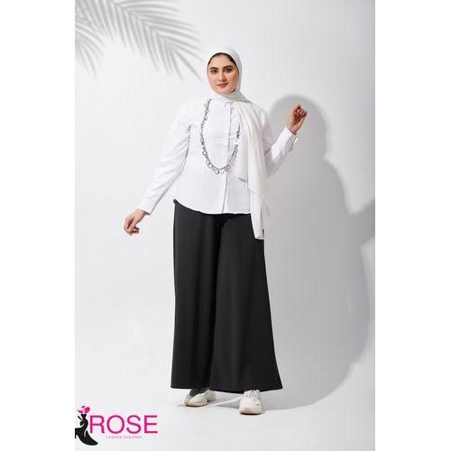 بنطلون قماش بأرجل واسعة للسيدات لجميع الفصول