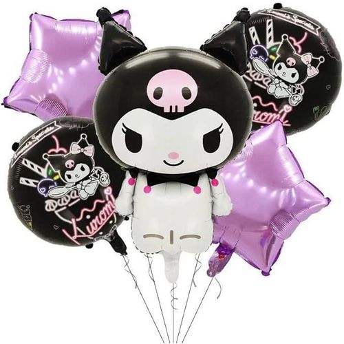 Sanrio Kuromi Kawaii Balloon set for Party Anime Large Decoration for Girls Kids Adults - Set of 5