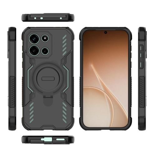 OnePlus Nord 6 Case Cover – Wing Shield Stand Heavy-Duty Shockproof Protective Cover with Foldable Ring Stand, Magnetic Car Mount Support, and Heat Dissipation Design (Black)