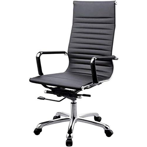 Black color office chair stainless steel and PU leather EL-Motahida