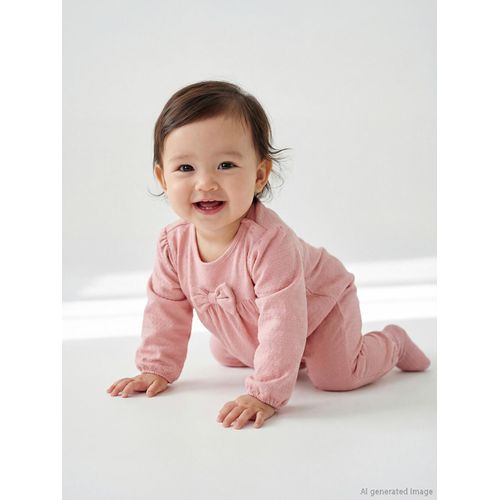 Bow-Adorned Baby Girl Romper