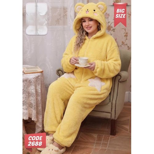 Women's Winter Fur Jumpsuit – Soft, Warm & Comfortable – Big Size