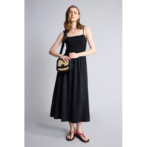A-Line Square Neck Modal Midi Dress