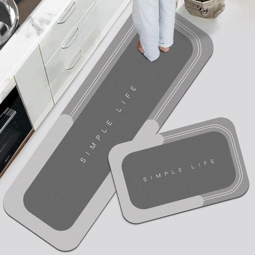 Soft Rectangular Non-Slip Floor Mat Set 2-Piece Bathroom Kitchen Bedroom Rug Machine Washable High-Quality Multi-Purpose Mat and Multicolour