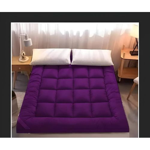 Soft and plush mattress with hotel-quality features - Size (200x200) - Height 7cm - Comfortable and practical (Purple)