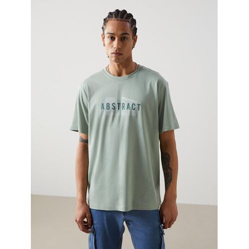 Crew Neck Short Sleeve Printed Combed Cotton Men's T-Shirt