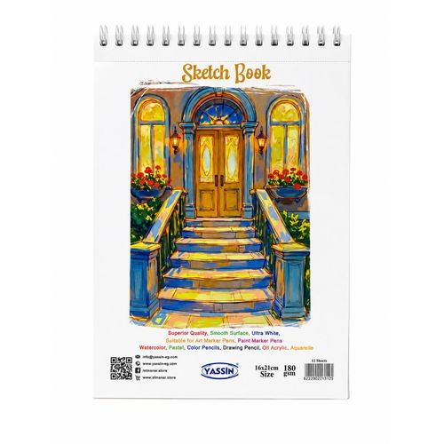 Spiral Sketch Book 16 × 21 cm – 180 GSM – 12 Sheets – Premium White Paper for Drawing & Mixed Media